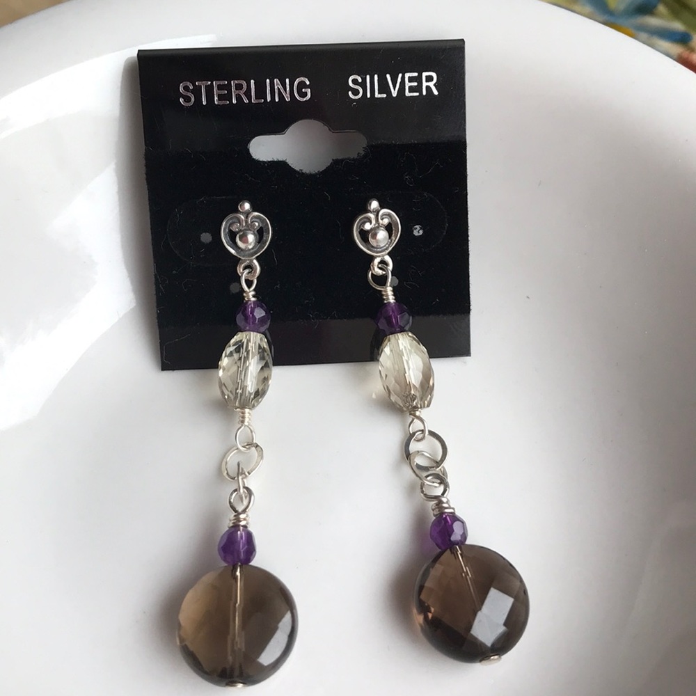 Smoky quartz earrings